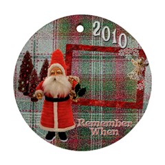 Santa Remember when plaid 2023 Christmas ornament round - Ornament (Round)