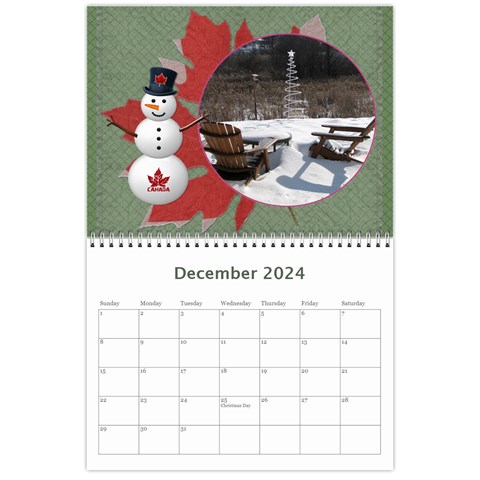 Canada 12 Month 2024 Calendar By Lil Dec 2024