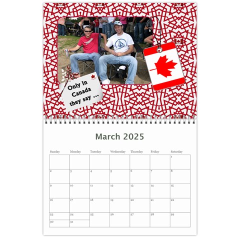 Canada 12 Month 2025 Calendar By Lil Mar 2025