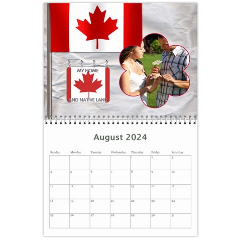 Canada 12 Month 2024 Calendar By Lil Aug 2024
