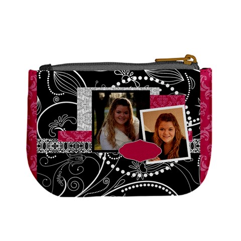 Pink, Black, & White Mini Coin Purse By Klh Back