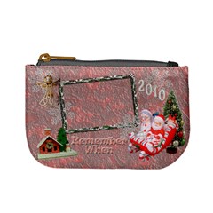 Stocking Stuffer Remember When Santa Sleigh Pink Merry Christmas mini coin purse