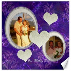 Our Wedding Day Purple Heart 12x12 Canvas