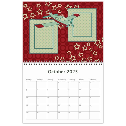 2025 Airplane 12 Month Calendar By Klh Oct 2025