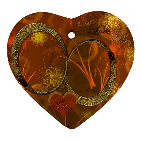 I Heart You Love Christmas Ornament By Ellan Front