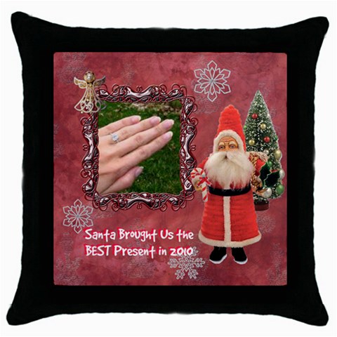 Santa Brought Us The Best Present In 2010 Pink Throw Pillow Case 18 Inch By Ellan Front