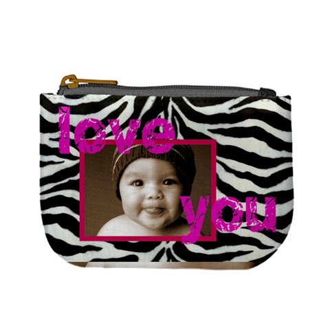 Love You Smile Zebra Mini Coin Purse By Catvinnat Front