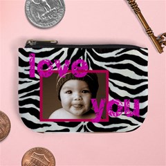 love you smile zebra mini coin purse