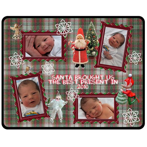 Santa Brought Us The Best Present In 2010 Medium Fleece Blanket By Ellan 60 x50  Blanket Front