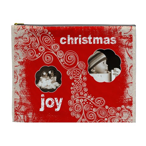 Christmas Joy Extra Large Cosmetics Bag By Catvinnat Front