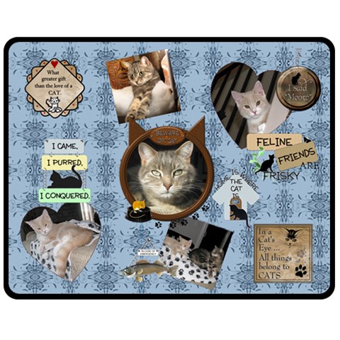 Cat Medium Fleece Blanket By Lil 60 x50  Blanket Front