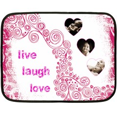 Live Laugh Love pink mini fleece (4 styles) - Fleece Blanket (Mini)