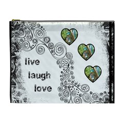 Live Laugh Love monochrome Cosmetic Bag extra large (7 styles) - Cosmetic Bag (XL)