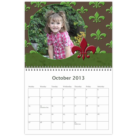 Flor De Lis 12 Month Calendar *cute* By Amanda Bunn Oct 2013