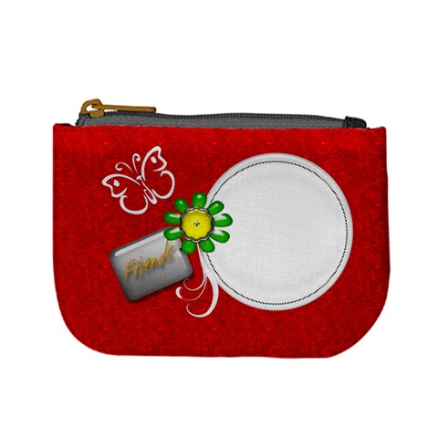 Red Custom Mini Coin Purse Template By Happylemon Front