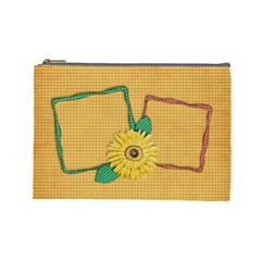 Gingham & Daisies-cosmetic bag L (7 styles) - Cosmetic Bag (Large)