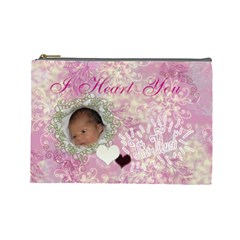 I heart you THIS MUCH Baby Pink Large Cosmetic Bag (7 styles) - Cosmetic Bag (Large)