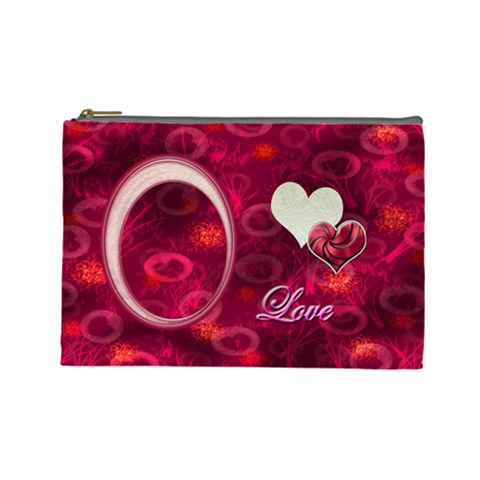 I Heart You Love  Large Cosmetic Bag By Ellan Front