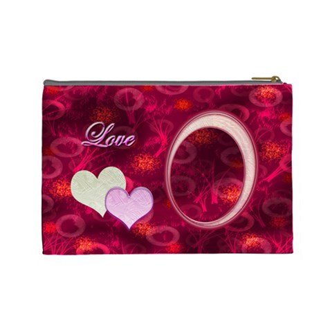 I Heart You Love  Large Cosmetic Bag By Ellan Back