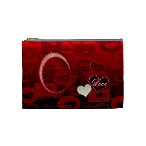 I Heart You Red Love Medium Cosmetic Bag By Ellan Front