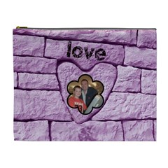 love & laughter purple heart extra large cosmetic bag (7 styles) - Cosmetic Bag (XL)