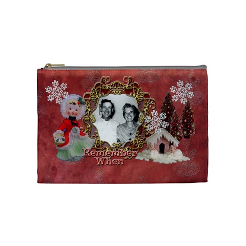 Remember When Christmas Medium Cosmetic Bag By Ellan Front