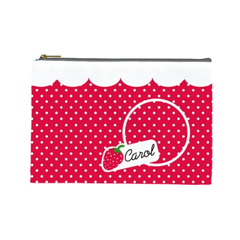 Strawberries Cosmetic Bag L 02 By Carol Front