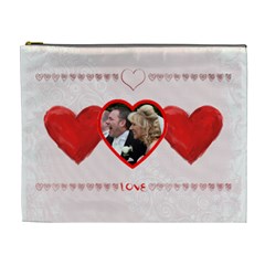 Faded Love heart Valentines cosmetic bag extra large (7 styles) - Cosmetic Bag (XL)