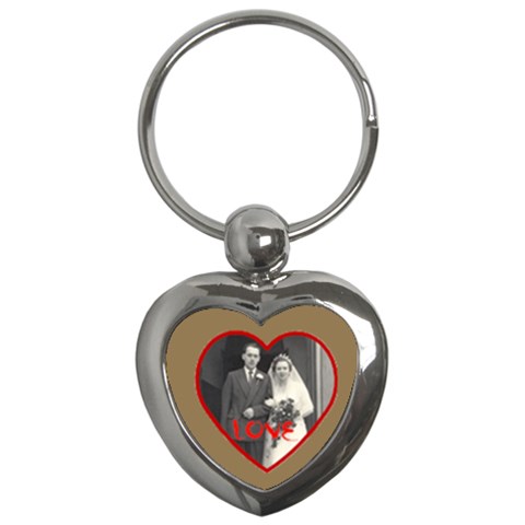 Red Love Heart Wedding Keyring By Catvinnat Front