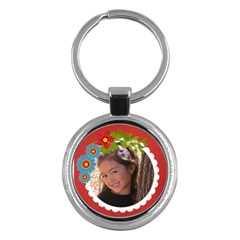  Key Chain (round)  - Flowers3