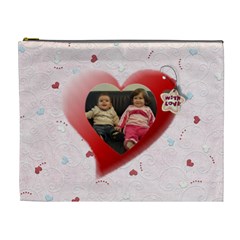 Heart With love - pink (7 styles) - Cosmetic Bag (XL)