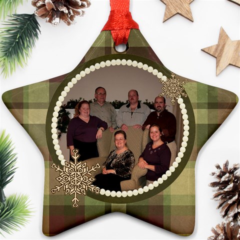 Snowflake Star Christmas Ornament By Klh Front