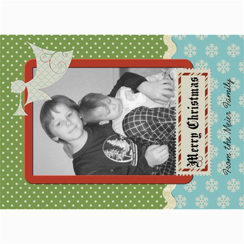 Merry Christmas Card With Angel By Martha Meier 7 x5  Photo Card - 2