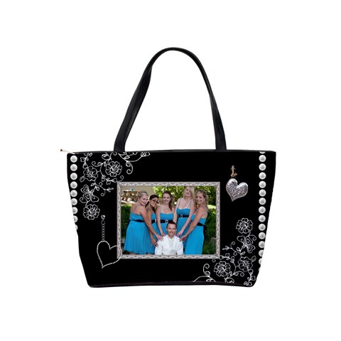 Elegant Black & Pearl Shoulder Handbag By Lil Back