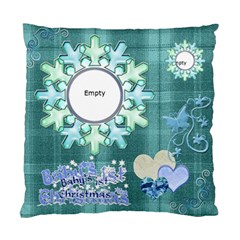 Baby s 1st Christmas Blue Plaid Cushion Case