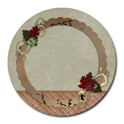 Fall/autumn Round Mousepad By Mikki Front