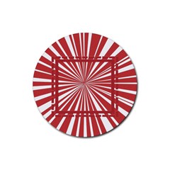 Red frames - Rubber Round Coaster (4 pack)