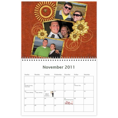 Gibson Calendar By Shena Nov 2011