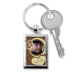 Custom Key Chain Rectangle - Hugs & Kisses