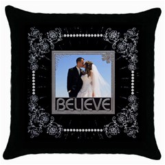 Believe Throw Pillow (5 styles) - Throw Pillow Case (Black)