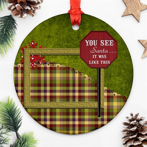 Round Christmas Ornament 101 By Lisa Minor Front