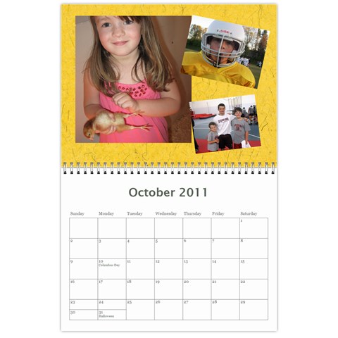 Chad s Calendar By Jenny Oct 2011