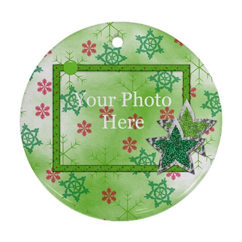 Merry And Bright Round Ornament 101 By Lisa Minor Front