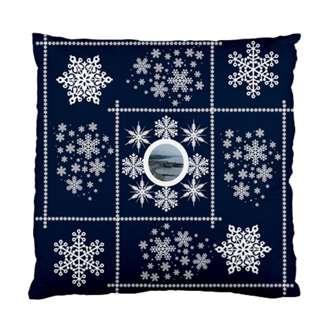 Midnight Snowstorm Cushion By Catvinnat Back