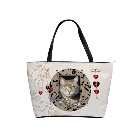 Crazy Cat Classic Shoulder Handbag By Lil Front