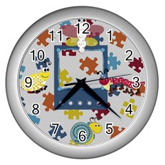 Silly Summer Fun Clock (5 styles) - Wall Clock (Silver)