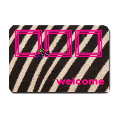 Pink And Zebra 24 x16  Door Mat