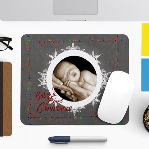 Baby s First Christmas Mouse Mat By Catvinnat Front