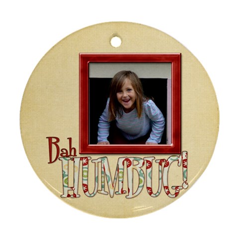 Merry And Bright Bah Humbug Ornament By Lisa Minor Front