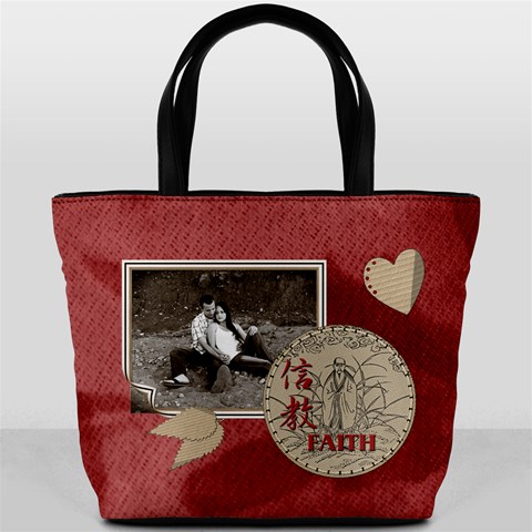 Peace & Faith Red Bucket Bag By Lil Back